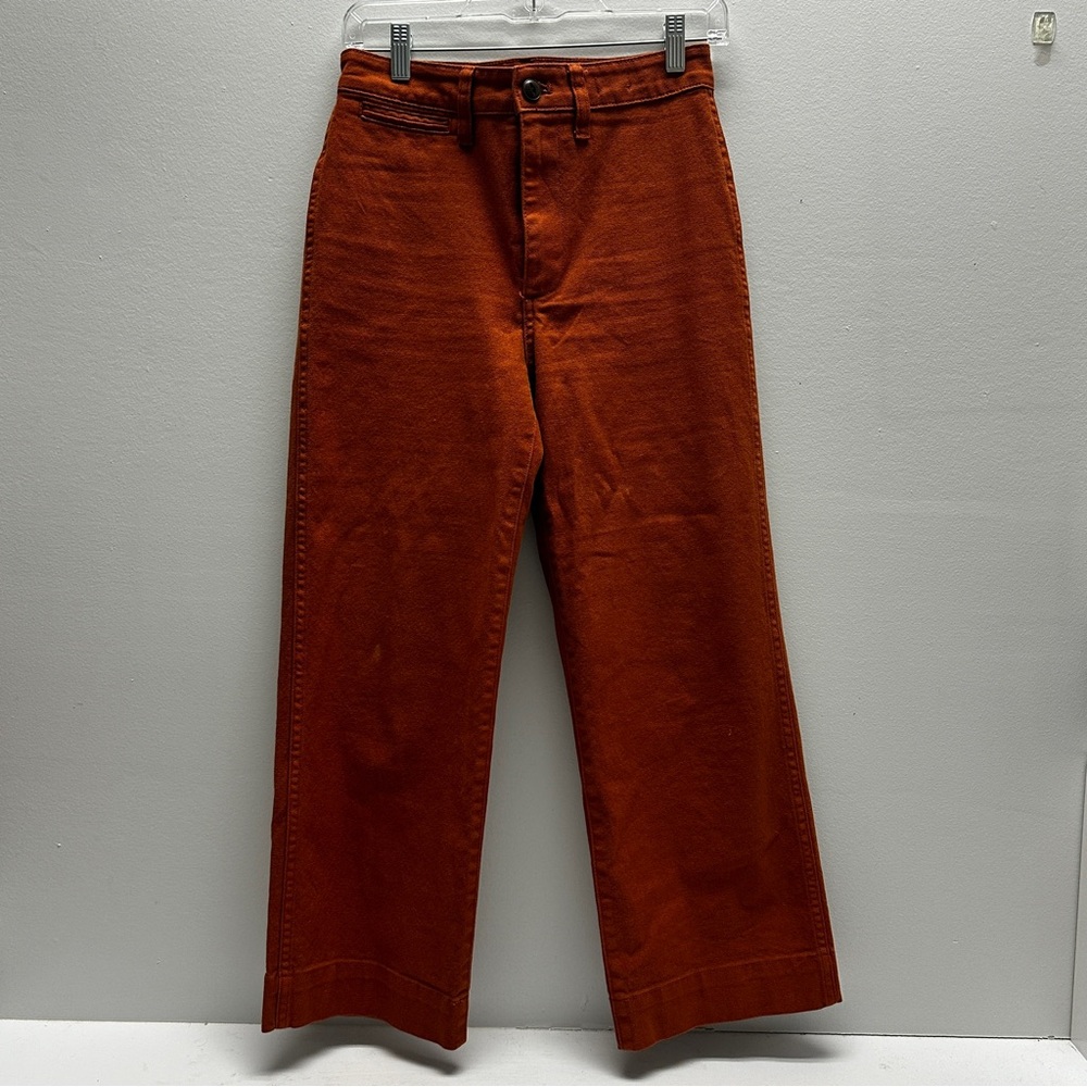 Madewell orange wide leg jeans